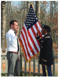 Delta Bravo Salute in Front of Flag